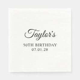 Guardanapo De Papel Aniversário de 50 anos Elegant Script