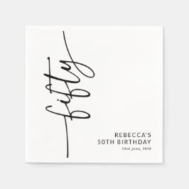 Guardanapo De Papel Aniversário de 50 anos Elegant Script Fifty