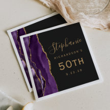 Aniversário de 50 anos Roxo Ágata Dourado Script D