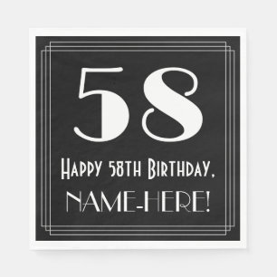 Guardanapo De Papel Aniversário de 58 anos ~ Estilo inspirado em Art D