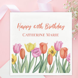 Guardanapo De Papel Aniversário de 60 anos Floral