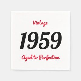 Guardanapo De Papel Aniversário de 60 anos Vintage 1959 Envelhecido à