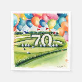 Guardanapo De Papel Aniversário de 70 anos para golfista