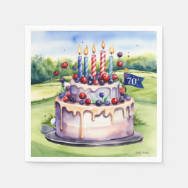 Guardanapo De Papel Aniversário de 70 anos para golfista