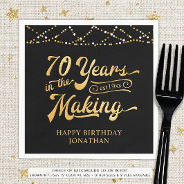 Guardanapo De Papel Aniversário de 70 retrô 70 anos nas luzes do Fazer