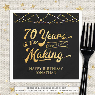 Guardanapo De Papel Aniversário de 70 retrô 70 anos nas luzes do Fazer
