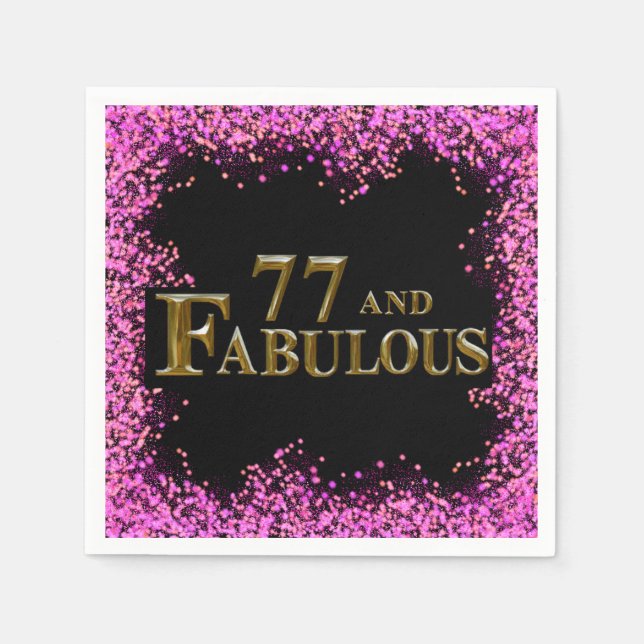 Guardanapo De Papel Aniversário de 77 anos (Frente)