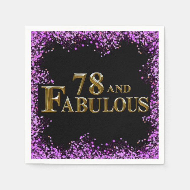 Guardanapo De Papel Aniversário de 78 anos (Frente)
