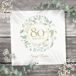 Guardanapo De Papel Aniversário de 80 anos Laurel Garland Gold