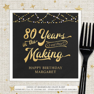 Guardanapo De Papel Aniversário de 80 retrô 80 anos nas luzes do Fazer