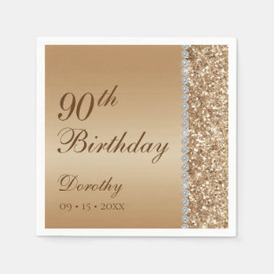 Guardanapo De Papel Aniversário de 90 anos Elegante