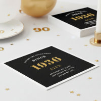 Aniversário de 90 anos Nome 1936 Preto Dourado Ele