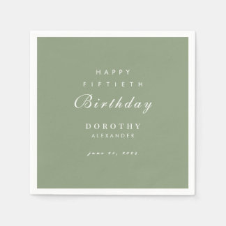 Guardanapo De Papel Aniversário de Adulto Minimalista Moderno para QUA