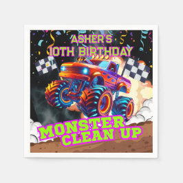 Guardanapo De Papel Aniversário de Alta Velocidade do Monstro Laranja