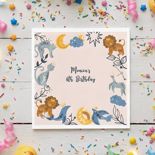 Guardanapo De Papel Aniversário de animais celestiais (Criador carregado)