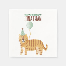 Guardanapo De Papel Aniversário de Animais Selvagens Cutes