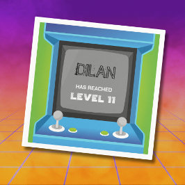 Guardanapo De Papel Aniversário de Arcade, convite de aniversário de j