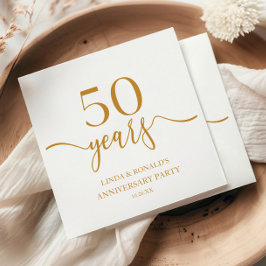 Guardanapo De Papel Aniversário de Casamento 50º do Elegante Champagne