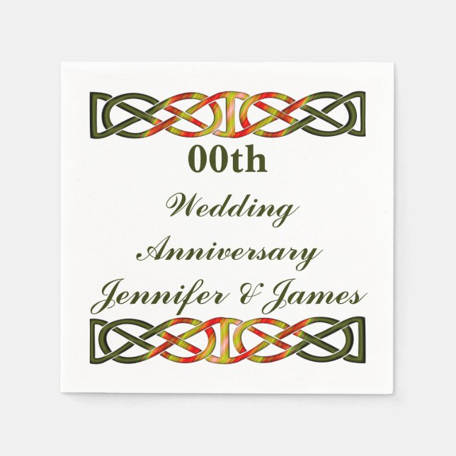 Guardanapo De Papel Aniversário de Casamento Celtic Braid (Frente)
