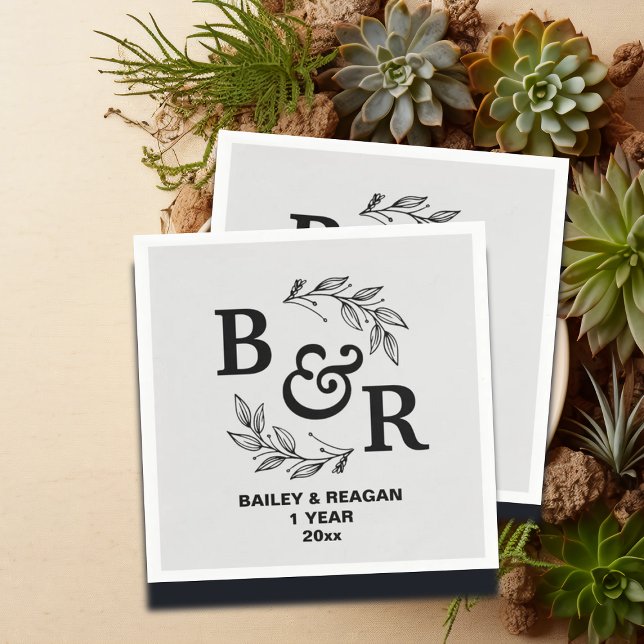 Guardanapo De Papel Aniversário de Casamento de ruas Deixa Motif Monog (Criador carregado)