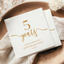 Guardanapo De Papel Aniversário de Casamento do 5 de Champagne Elegant