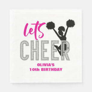 Guardanapo De Papel Aniversário de Cheerhead Pink Silver Black Cheth