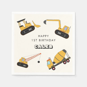Guardanapo De Papel Aniversário de criança de Caminhão de Construção