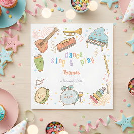 Guardanapo De Papel Aniversário de criança de dança e jogo