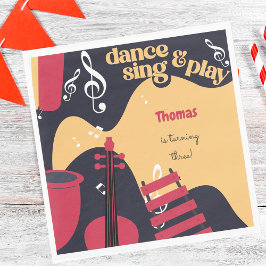 Guardanapo De Papel Aniversário de criança de dança e jogo