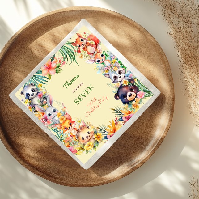 Guardanapo De Papel Aniversário de criança de espécies florestais selv (Criador carregado)