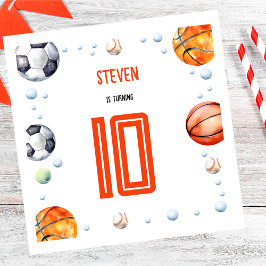 Guardanapo De Papel Aniversário de criança de esportes de esferas