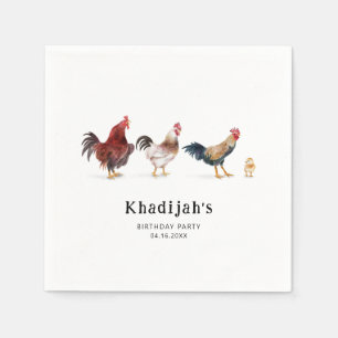 Guardanapo De Papel Aniversário de criança de frango fazenda