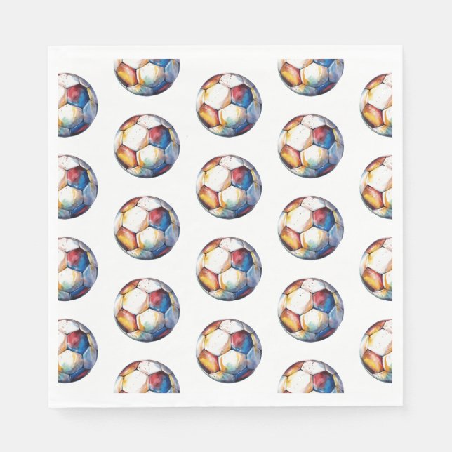 Guardanapo De Papel Aniversário de criança de futebol Napkins (Frente)