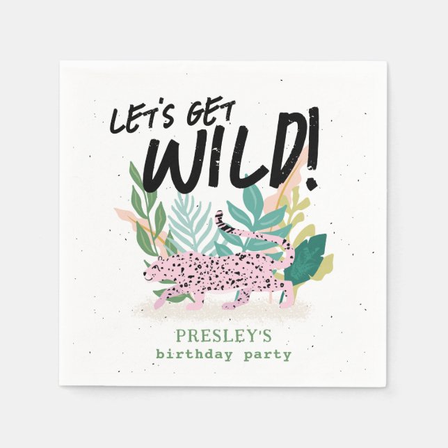 Guardanapo De Papel Aniversário de criança de Gato Selvagem Partido Pe (Frente)