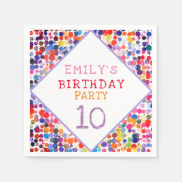 Guardanapo De Papel Aniversário de criança de Gráficos de Tinta de Cor