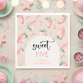 Guardanapo De Papel Aniversário de criança de morango doce