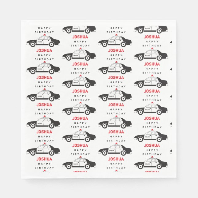 Guardanapo De Papel Aniversário de criança de Nome Personalizado do Ca (Frente)