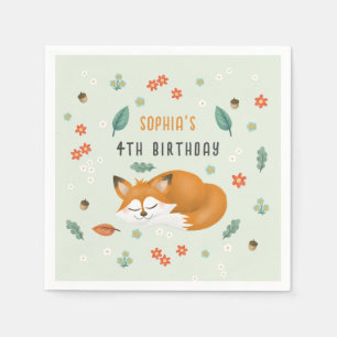 Guardanapo De Papel Aniversário de criança de Raposa da Floresta de Ma
