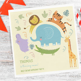Guardanapo De Papel Aniversário de criança de safari selvagem