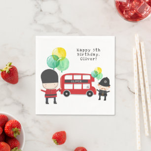 Guardanapo De Papel Aniversário de criança de Tema do Barramento Cute