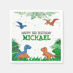 Guardanapo De Papel Aniversário de criança Dinossauro Dino Trex Meni