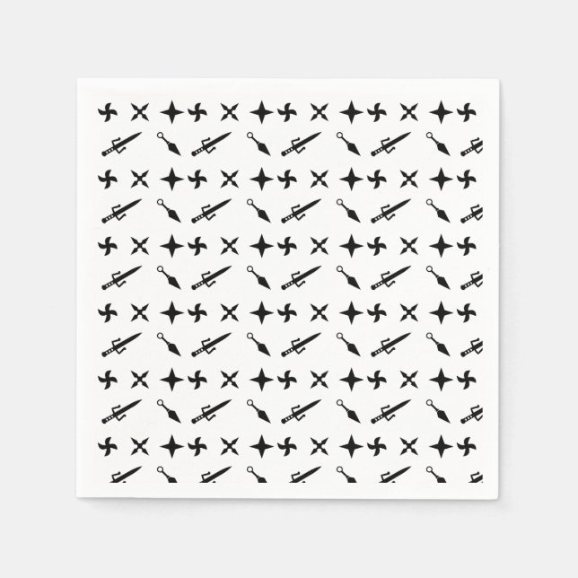 Guardanapo De Papel Aniversário de criança do Guerreiro Ninja Cute (Frente)