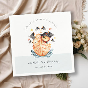 Guardanapo De Papel Aniversário de criança do leão do navio pirata náu