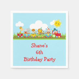 Guardanapo De Papel Aniversário de criança do trem Circus Animal em Ve