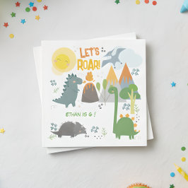 Guardanapo De Papel aniversário de criança do vamos de carruagem Dino