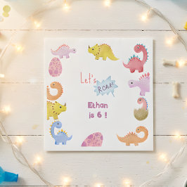 Guardanapo De Papel Aniversário de criança do vamos Dinos