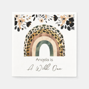 Guardanapo De Papel Aniversário de criança Floral Rainbow Wild One Boh