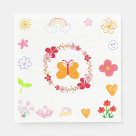 Guardanapo De Papel Aniversário de criança Napkins em Amarelo e Roxo