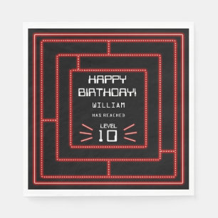 Guardanapo De Papel Aniversário de criança Neon do Jogo de Vídeo com A