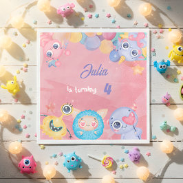 Guardanapo De Papel Aniversário de criança Pequeno e Bonito Monstro